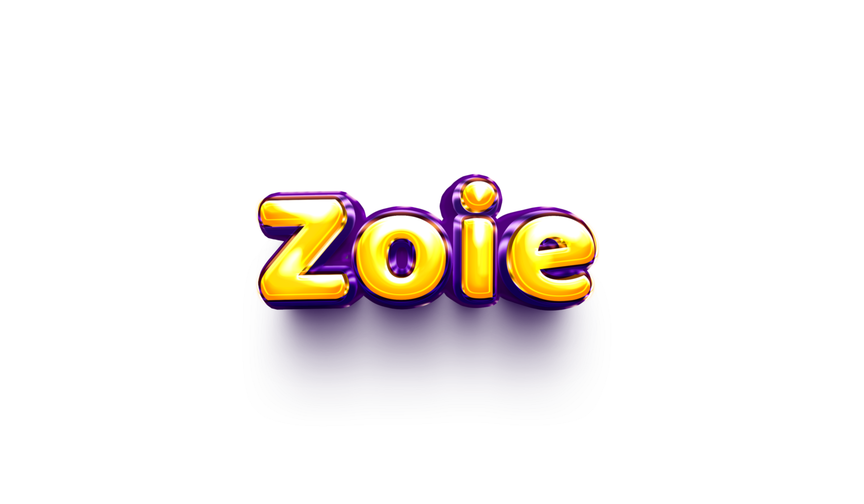 names of girls English helium balloon shiny celebration sticker 3d inflated Zoie png
