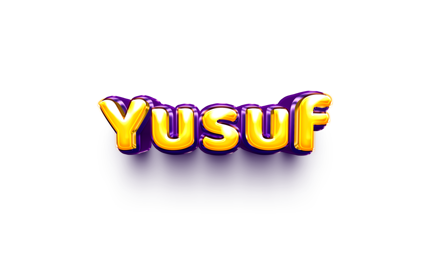 names of boys English helium balloon shiny celebration sticker 3d inflated Yusuf png