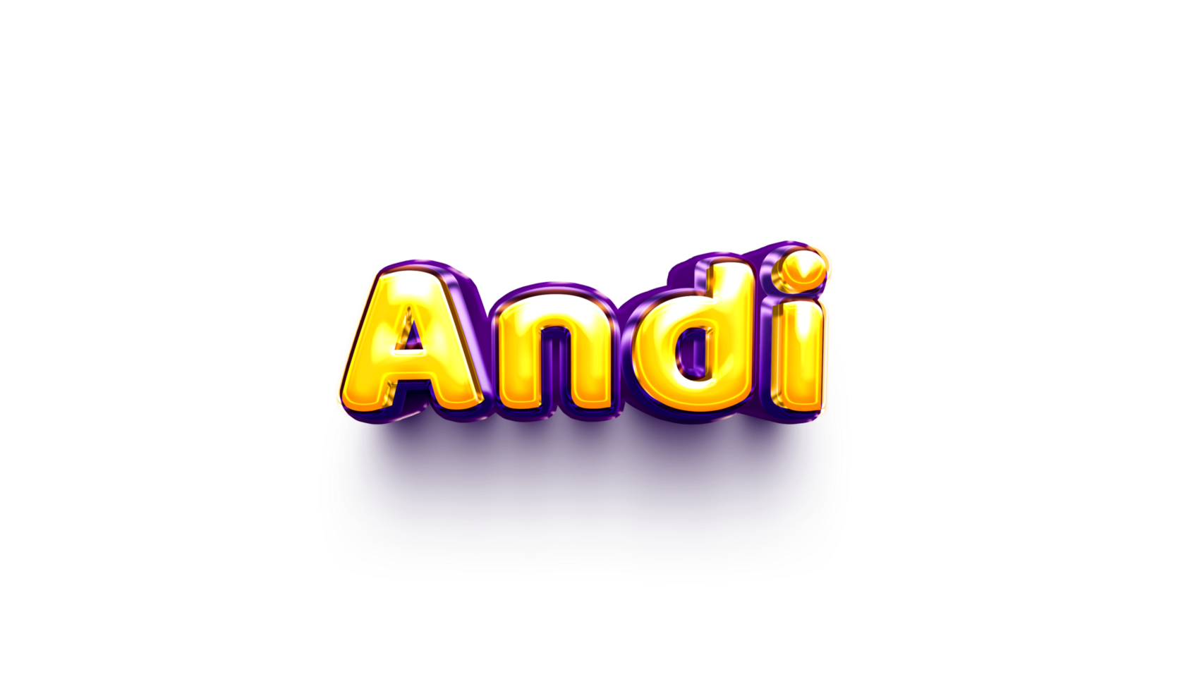 names of girls English helium balloon shiny celebration sticker 3d inflated Andi png