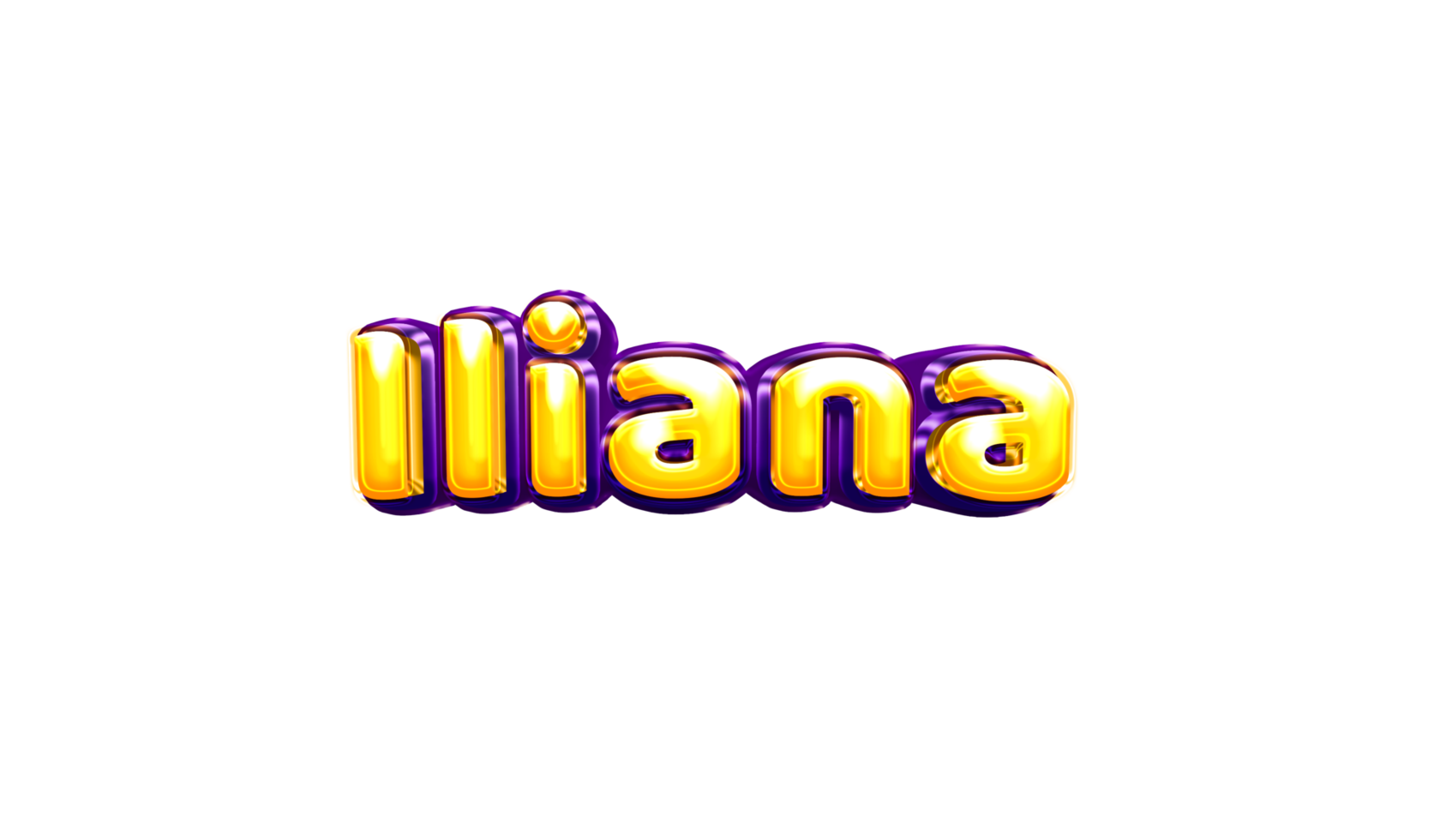 girls name sticker colorful party balloon birthday helium air shiny yellow purple cutout Iliana png