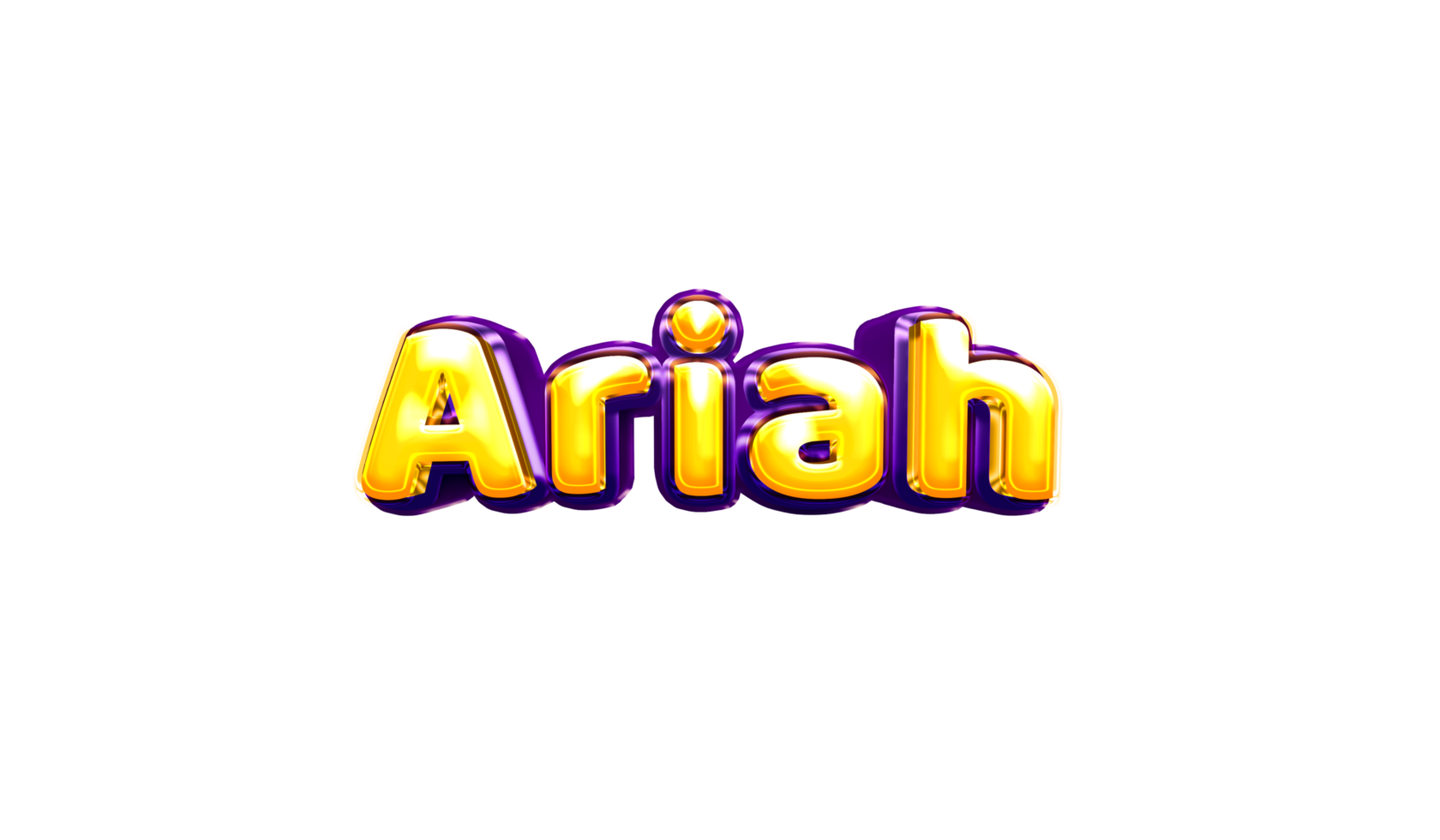 girls name sticker colorful party balloon birthday helium air shiny yellow purple cutout Ariah png