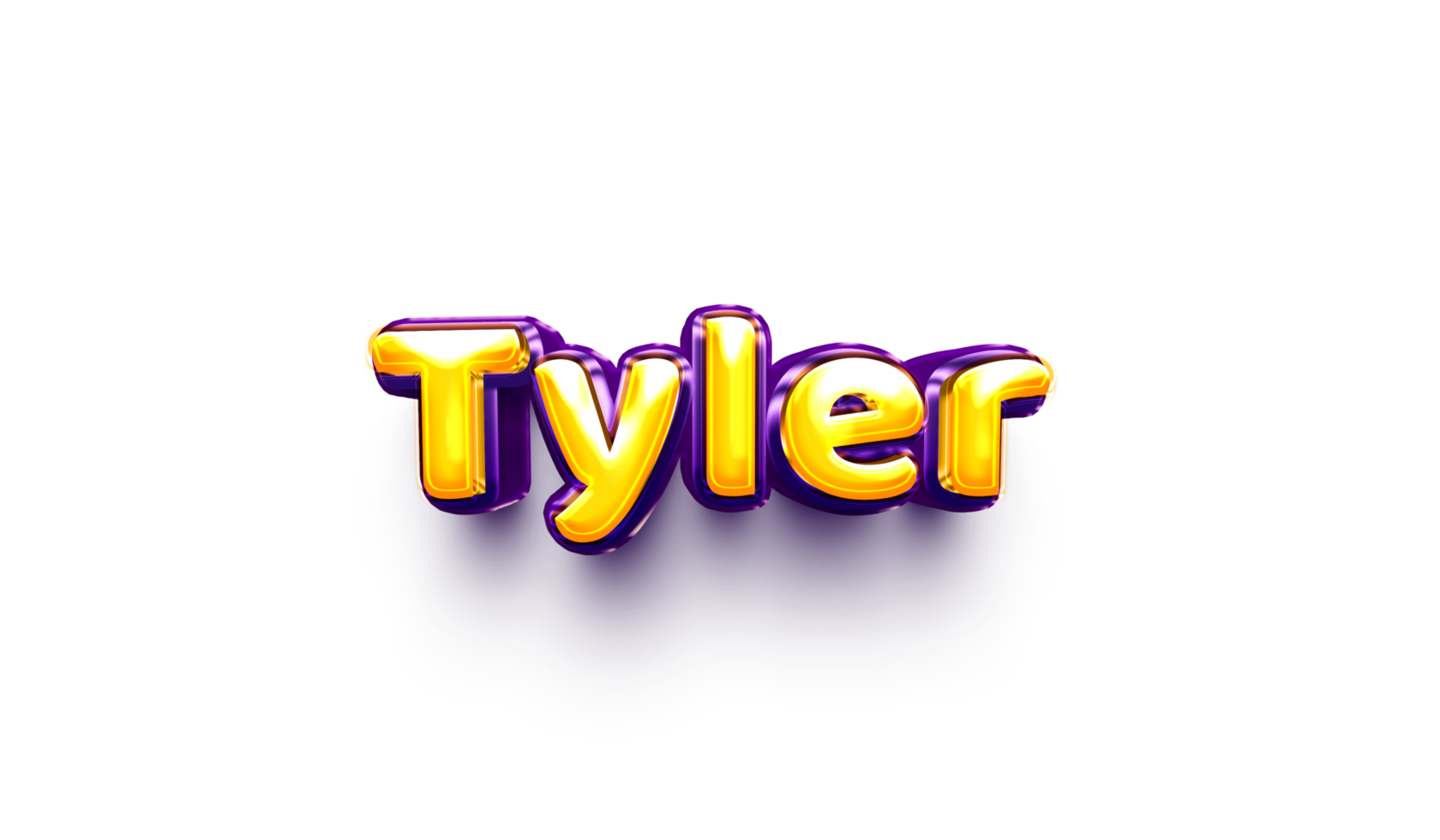 names of boys English helium balloon shiny celebration sticker 3d inflated Tyler png