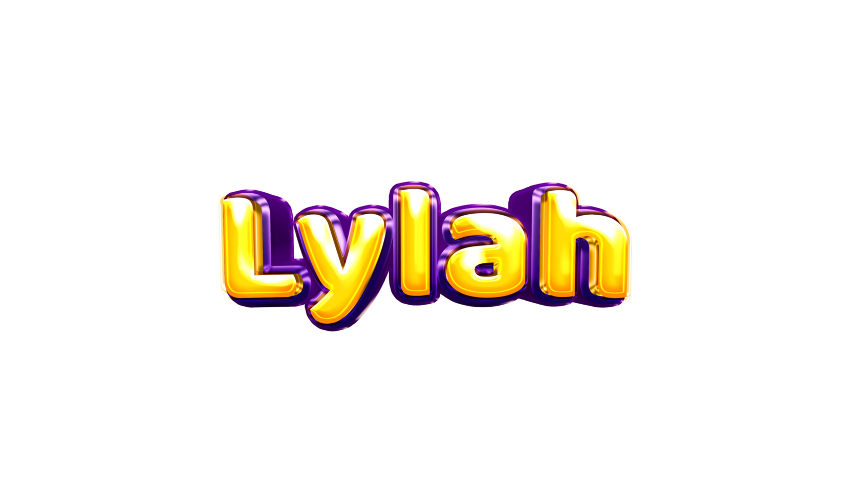 girls name sticker colorful party balloon birthday helium air shiny yellow purple cutout Lylah png