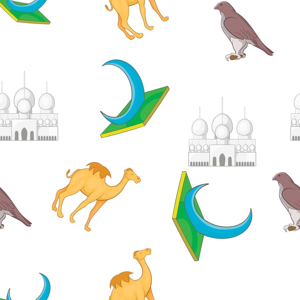 patrón de país de los emiratos árabes unidos, estilo de dibujos animados vector