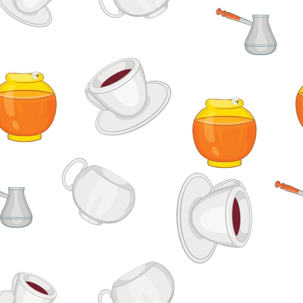 Drink pattern, cartoon style vector