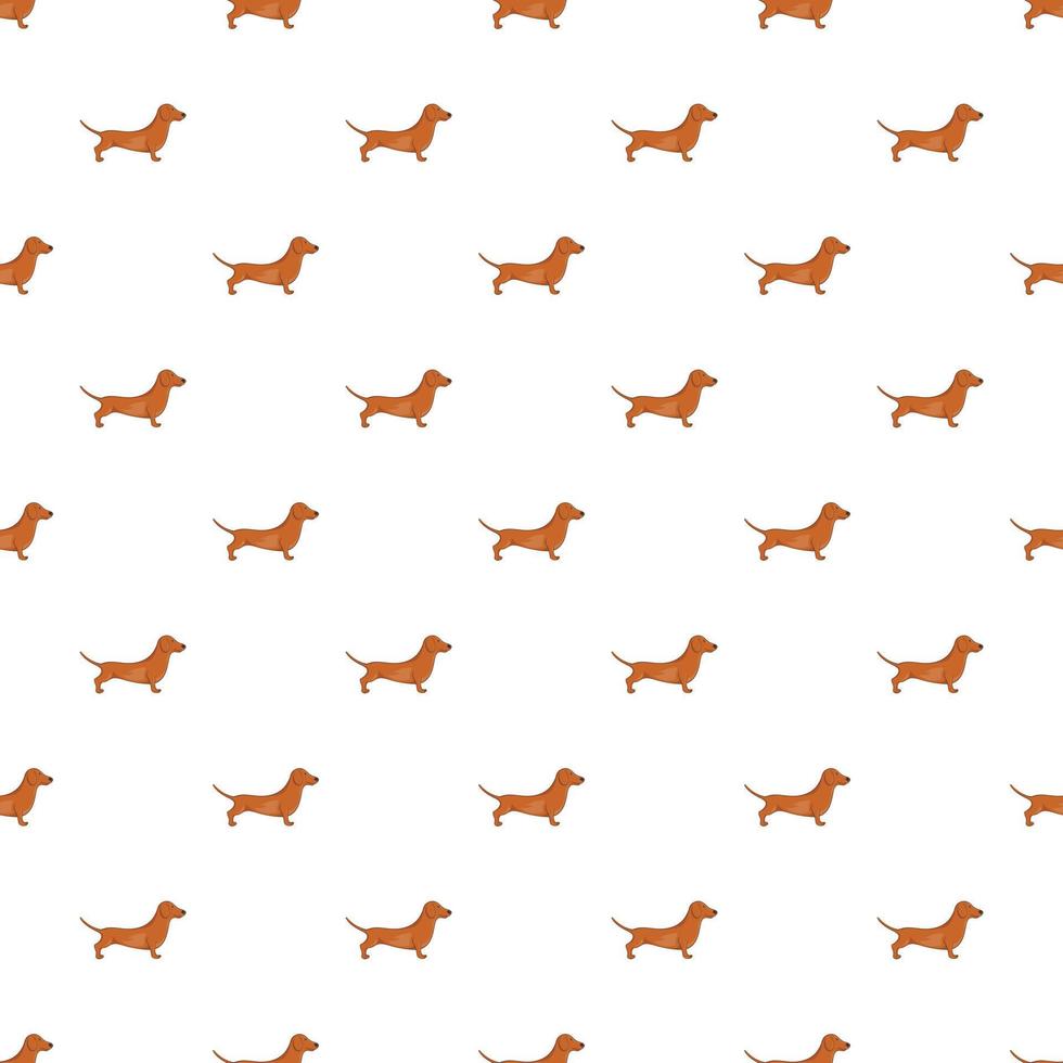 Dachshund dog pattern, cartoon style vector