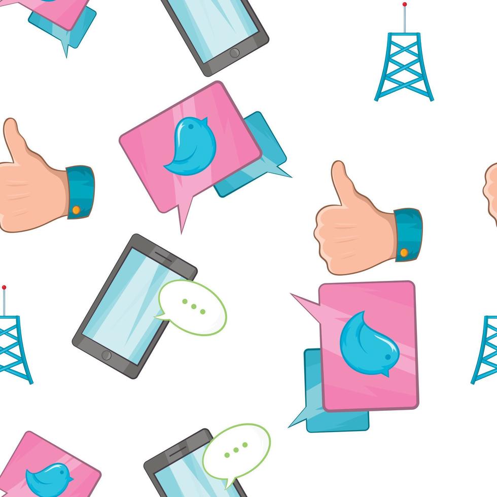 Tidings pattern, cartoon style vector