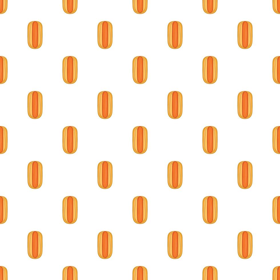 Hot dog pattern, cartoon style vector