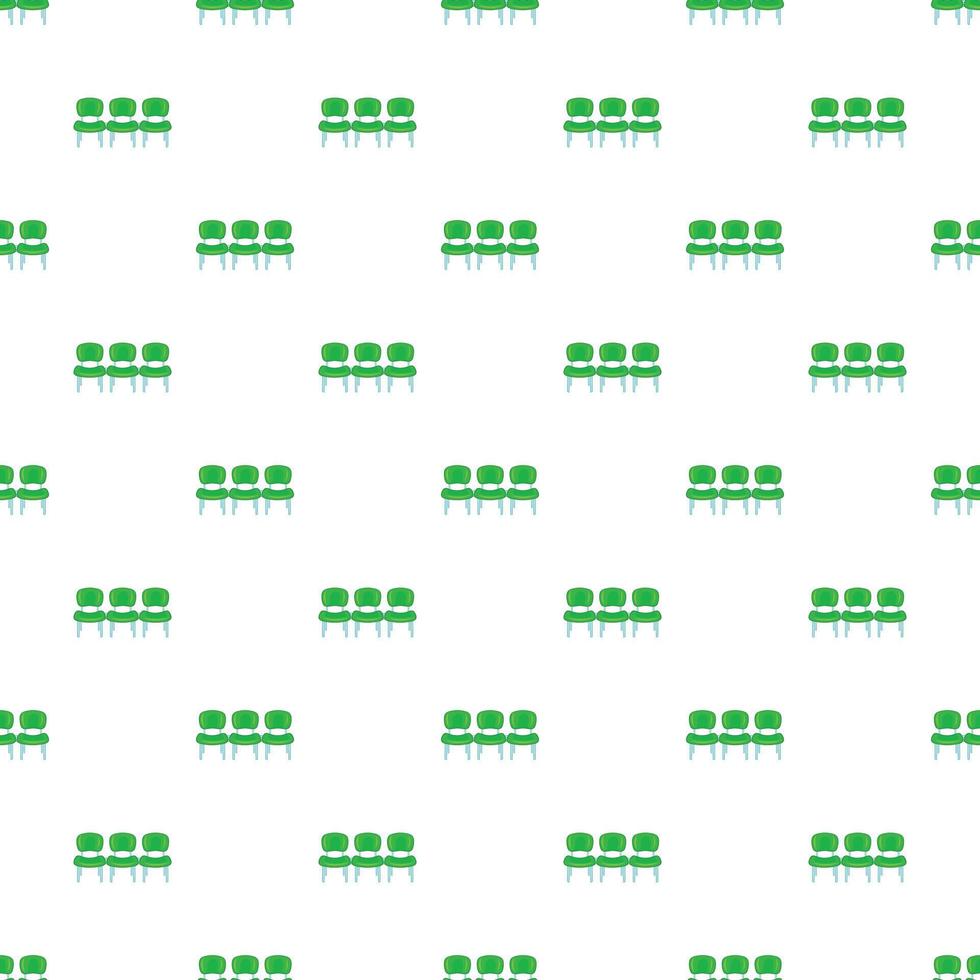 Chairs at airport pattern, cartoon style vector