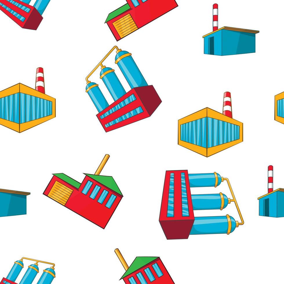 Production plant pattern, cartoon style vector