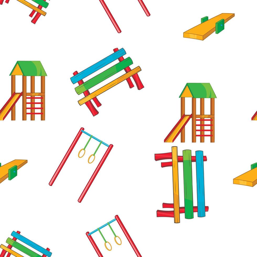 Children rides pattern, cartoon style vector