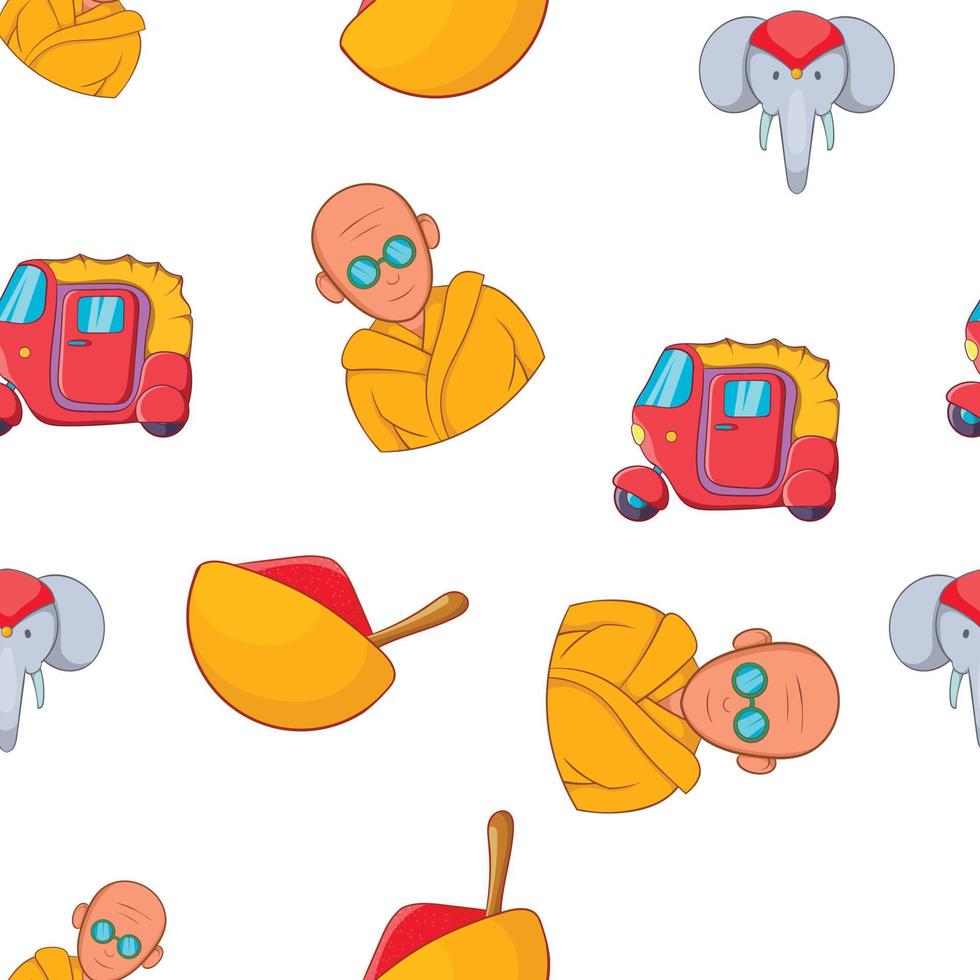 Stay in India pattern, cartoon style vector