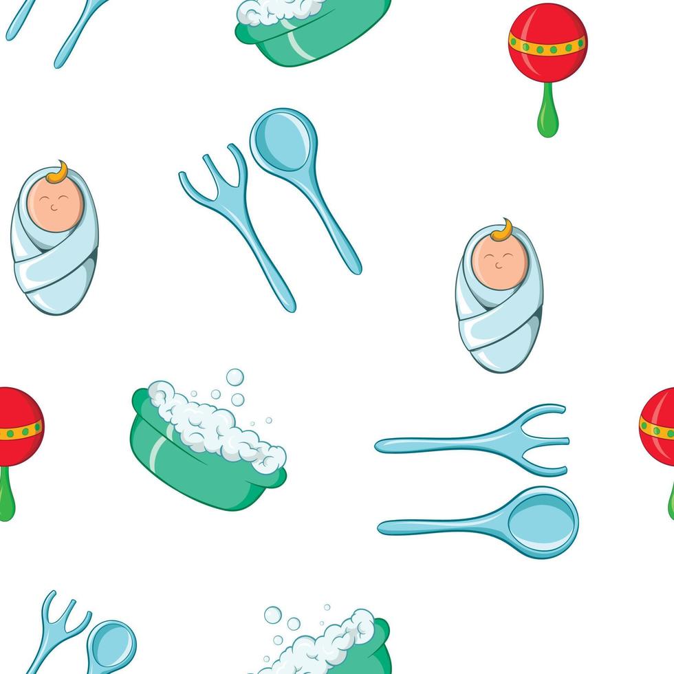 Things for baby pattern, cartoon style vector