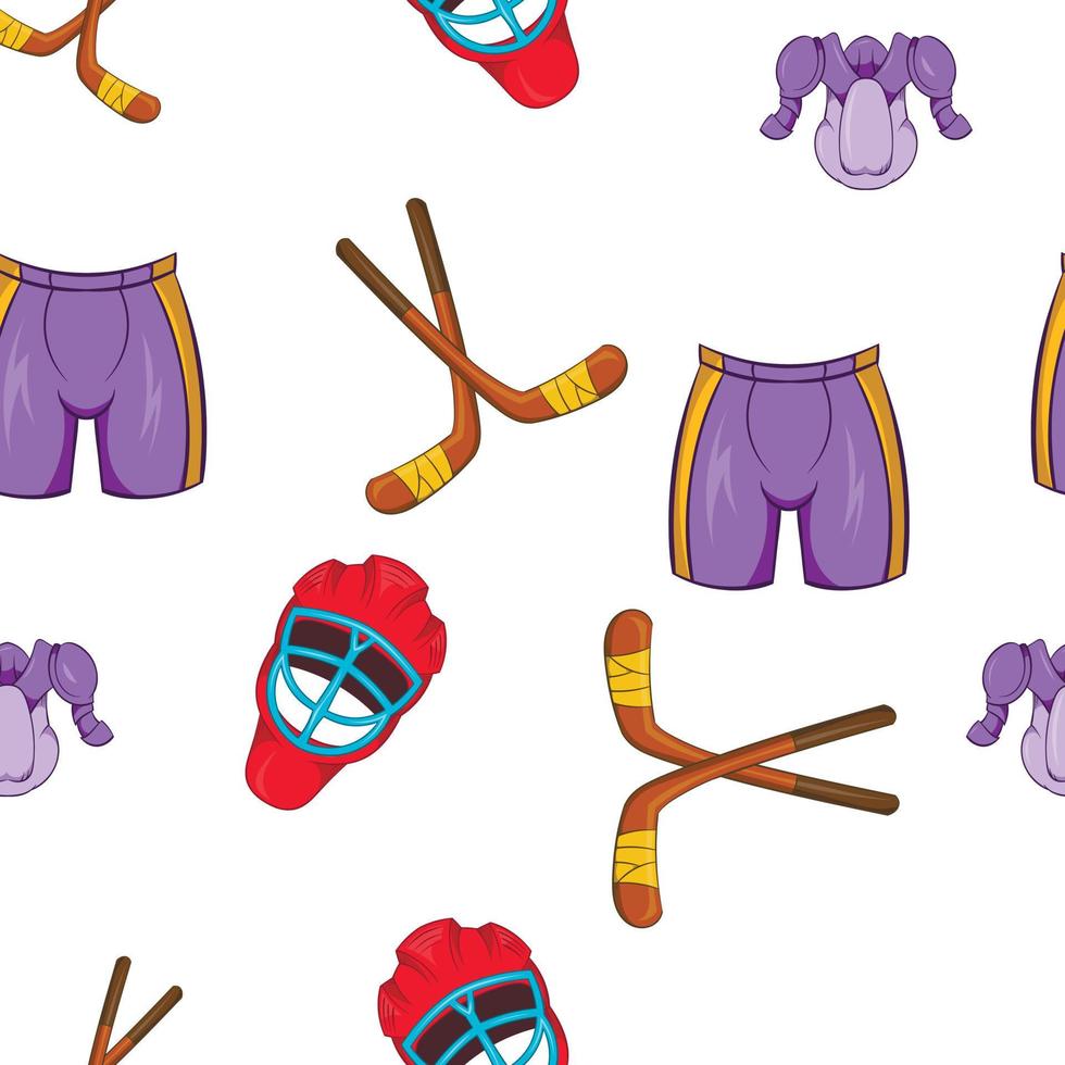 Russian hockey pattern, cartoon style vector