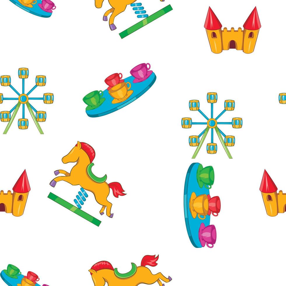 Rides pattern, cartoon style vector
