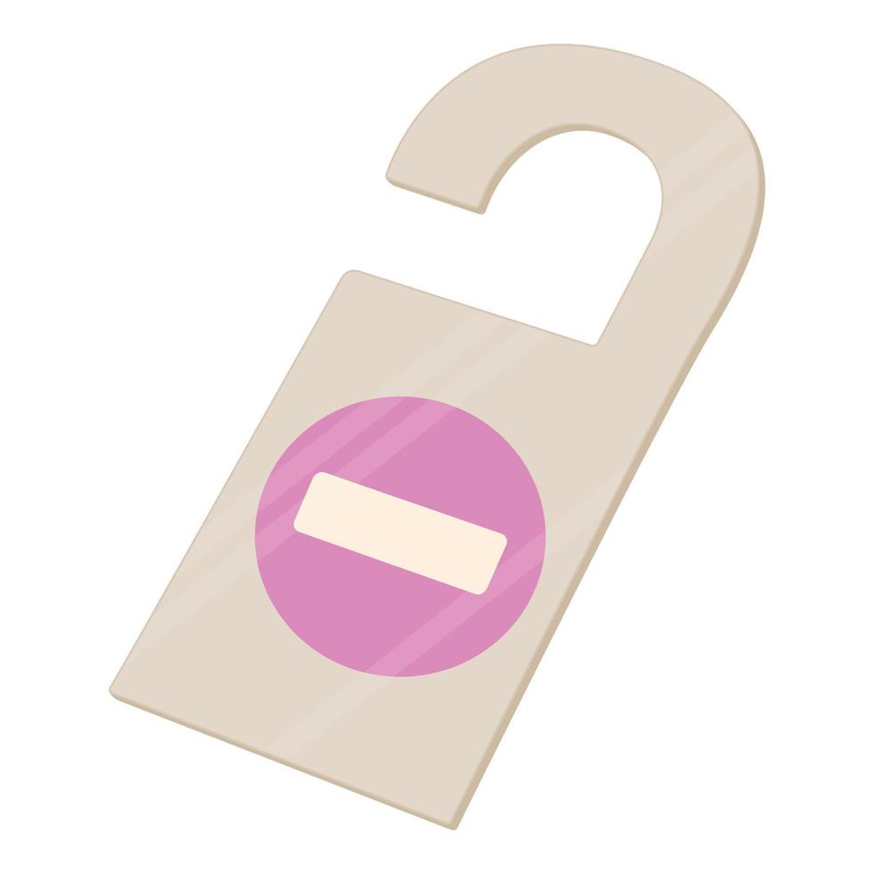 Tag do not disturb in hotel icon, cartoon style vector