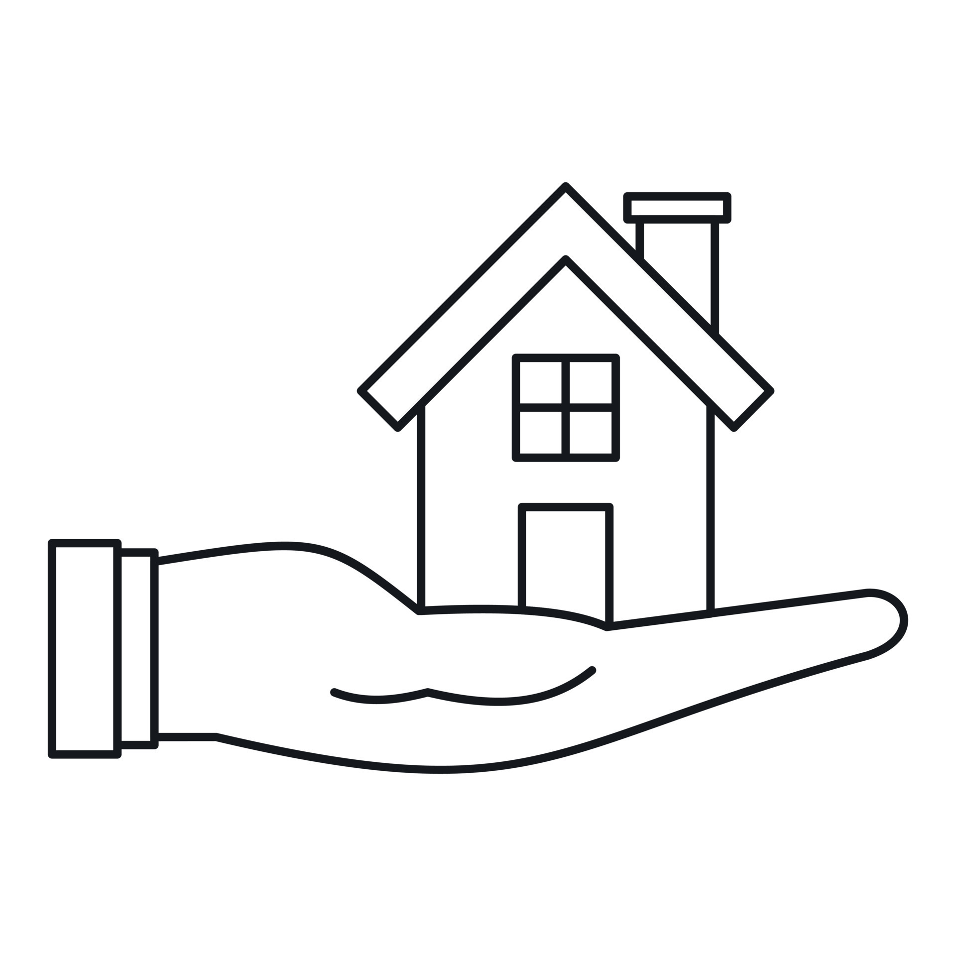 House in hand icon, outline style 15225434 Vector Art at Vecteezy