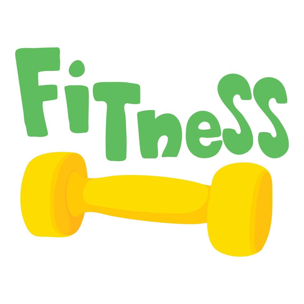 Fitness dumbbell icon, cartoon style vector