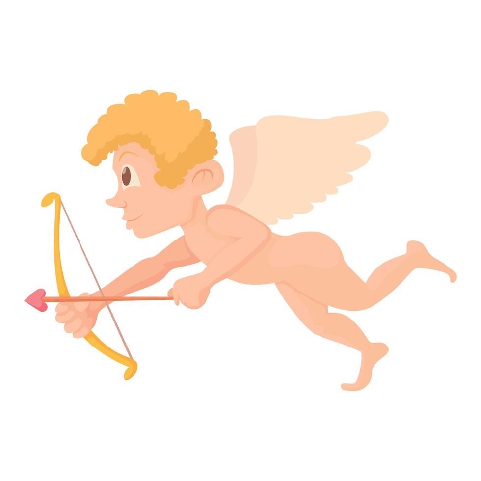 Cupid icon, cartoon style vector