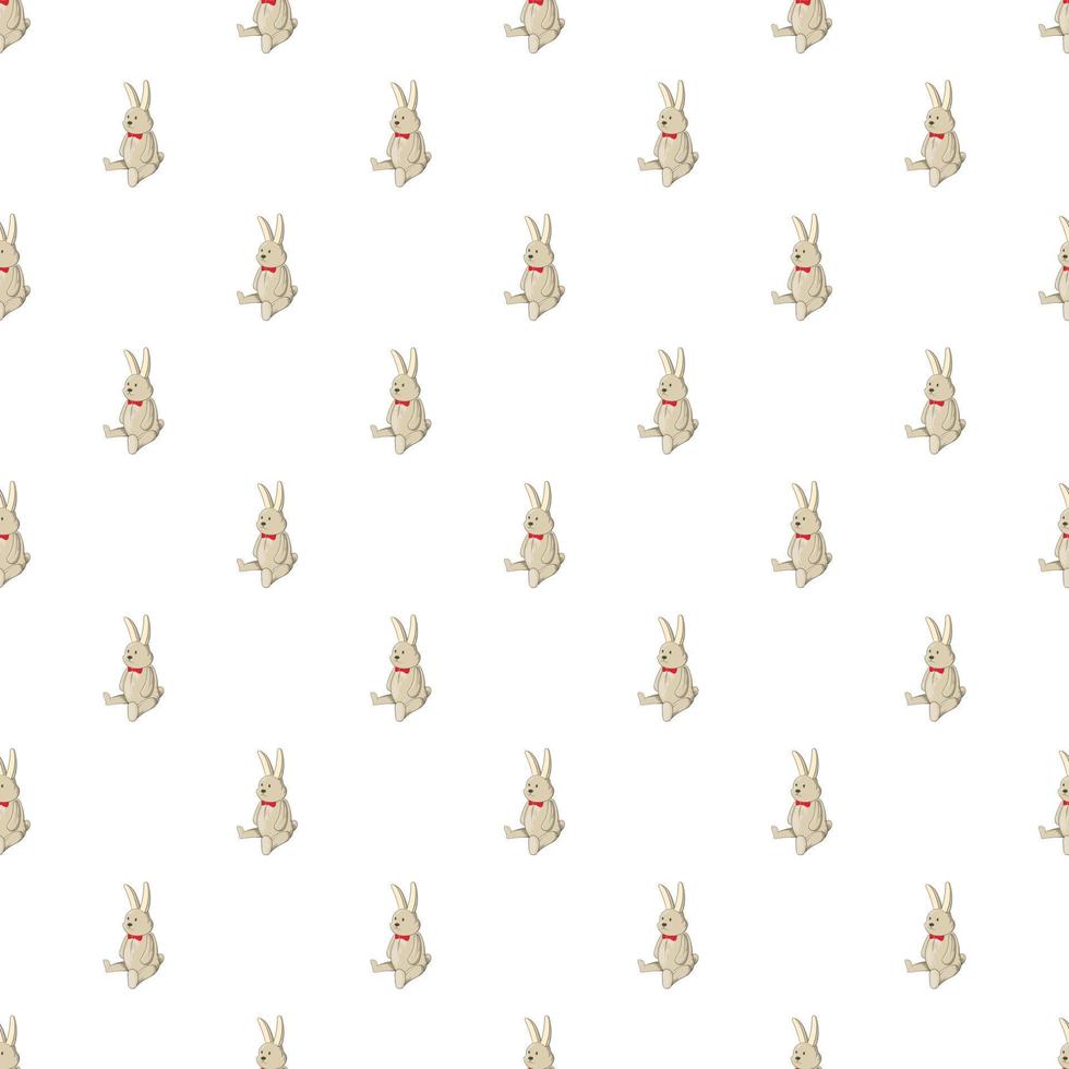 Toy bunny pattern, cartoon style vector
