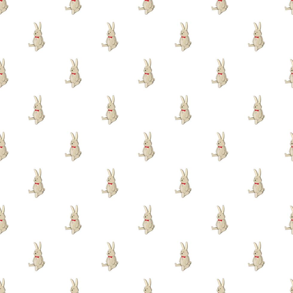 Toy bunny pattern, cartoon style vector