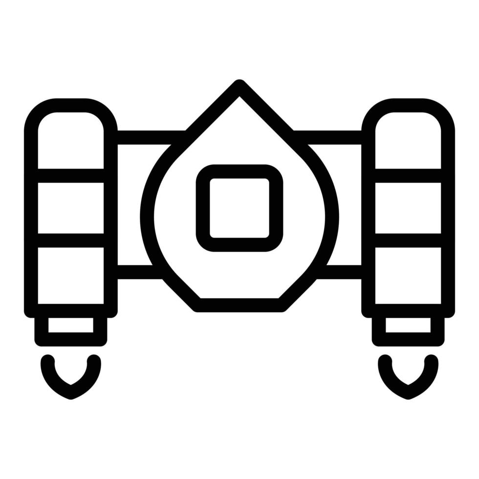 vector de contorno de icono de jetpack de trabajo. cohete de velocidad