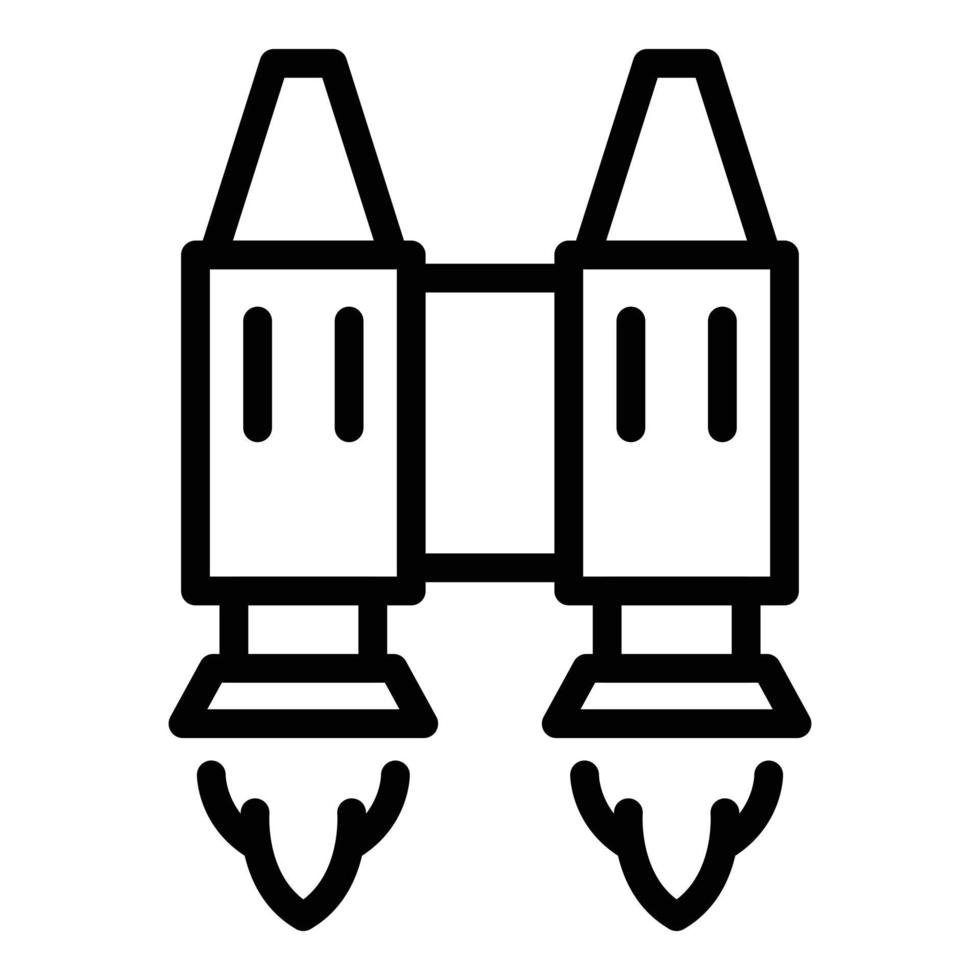 vector de contorno de icono de jetpack divertido. trabajo de velocidad