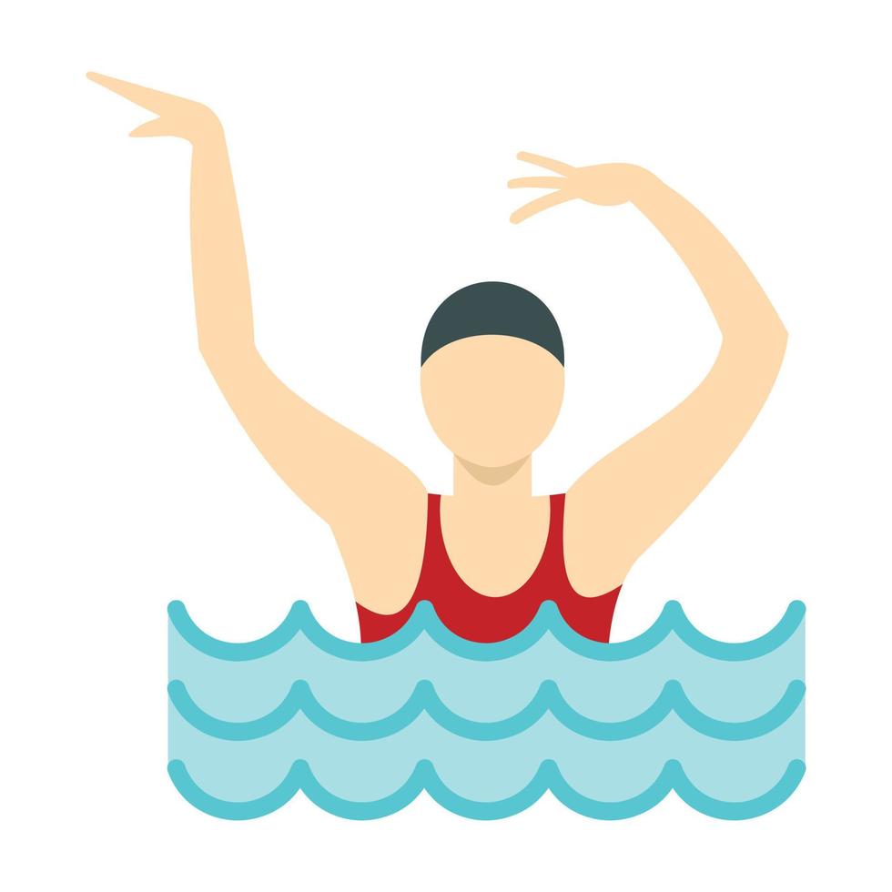 Dancing figure in a swimming pool icon, flat style vector