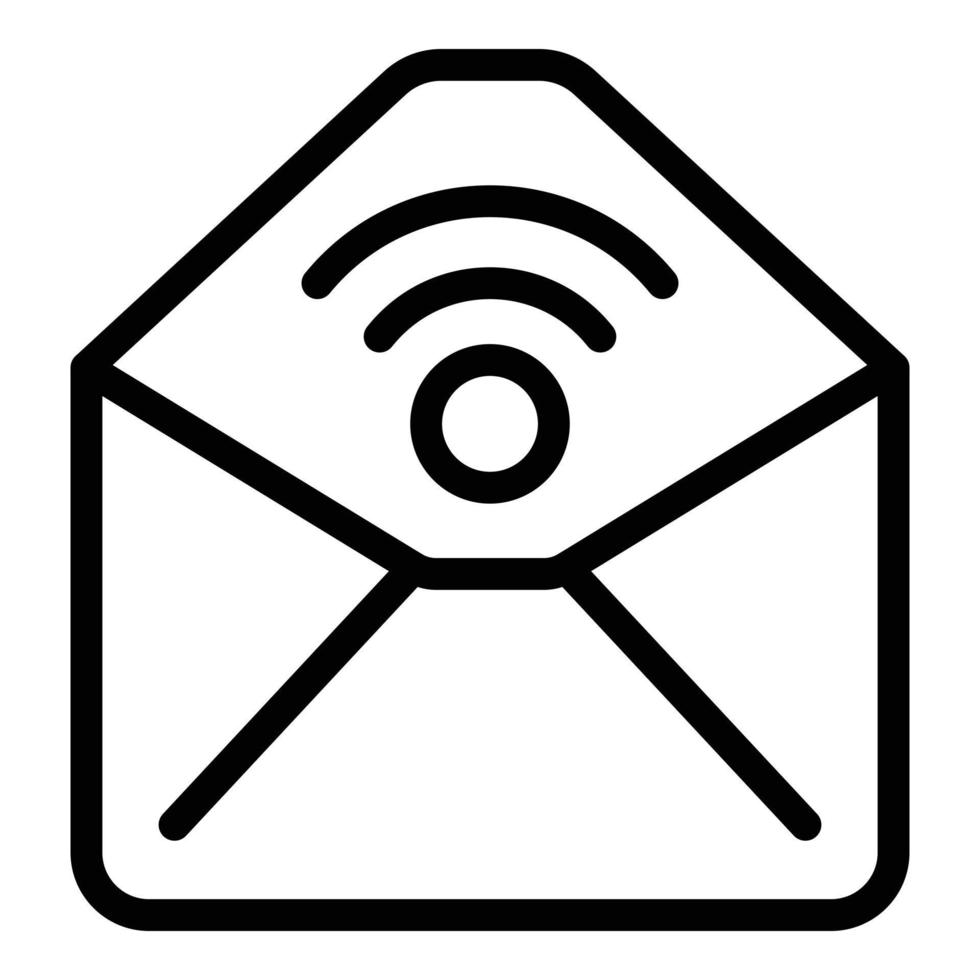 vector de contorno de icono de correo seguro. sistema en línea