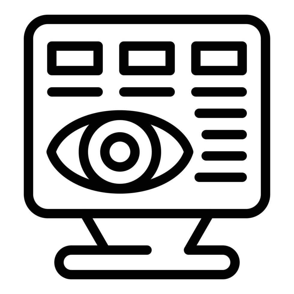 Test eye vision icon outline vector. Laser correction vector