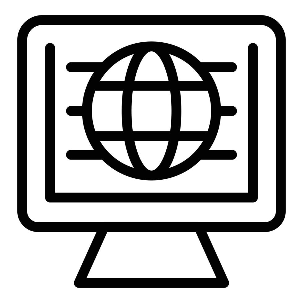 vector de contorno de icono de página web global. sistema de servidor