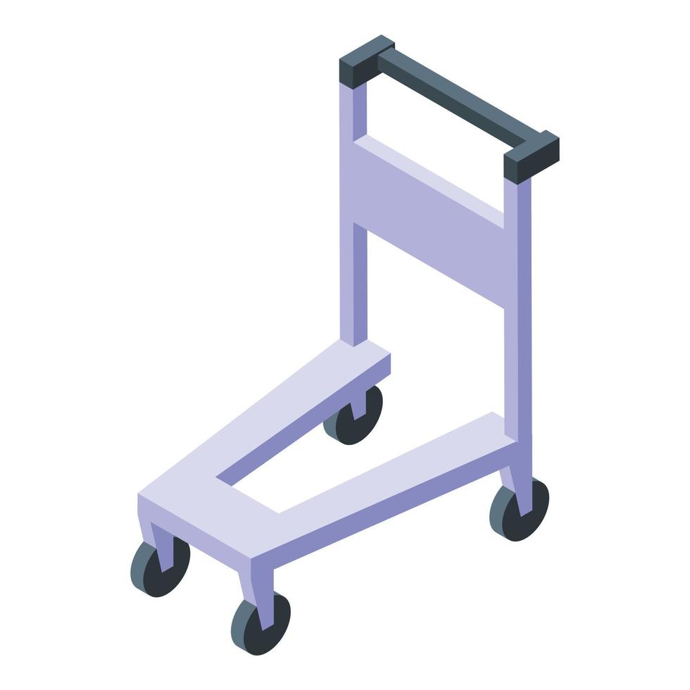 Suitcase trolley icon isometric vector. Travel cart vector