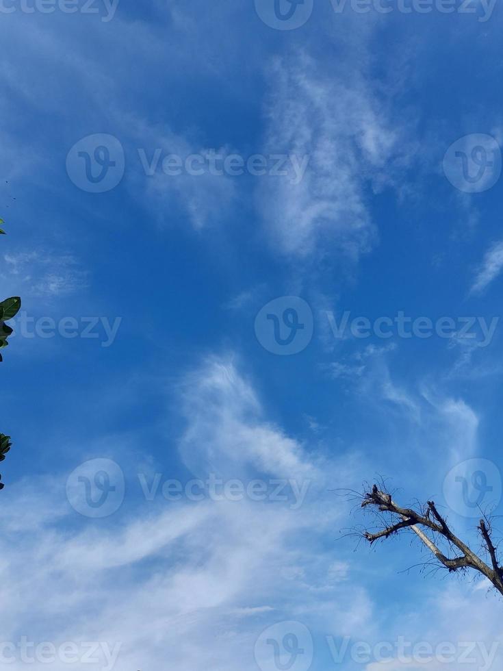 Natural background. Blue sky with puffy clouds background photo