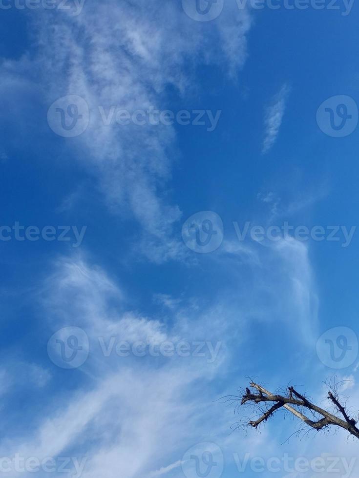 Natural background. Blue sky with puffy clouds background photo