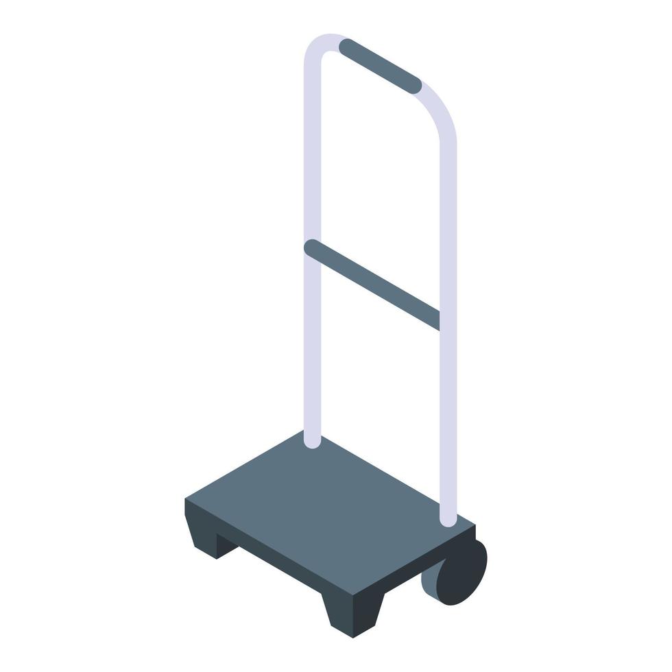 Airport trolley icon isometric vector. Travel suitcase vector