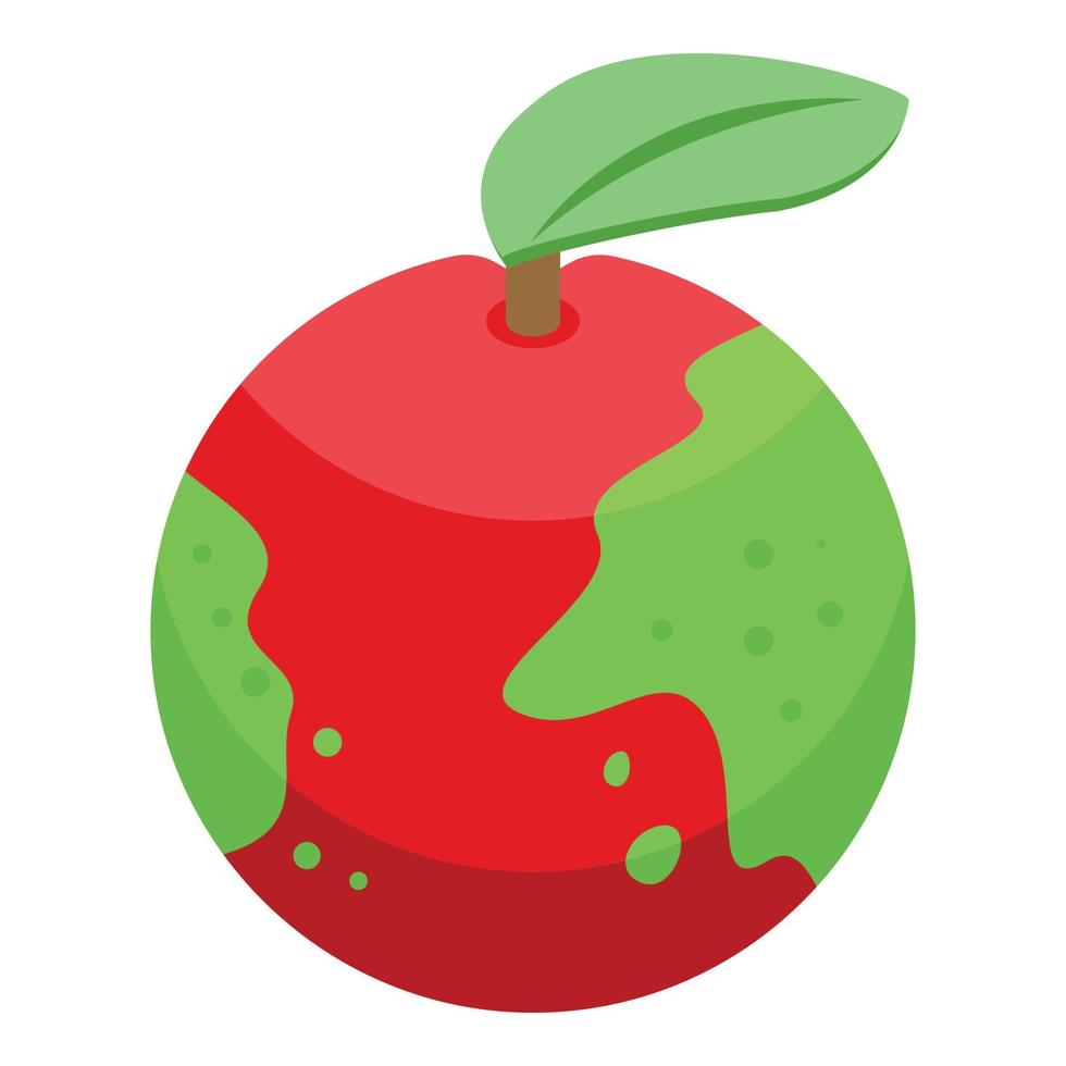 Red apple contaminated icon isometric vector. Food bacteria vector