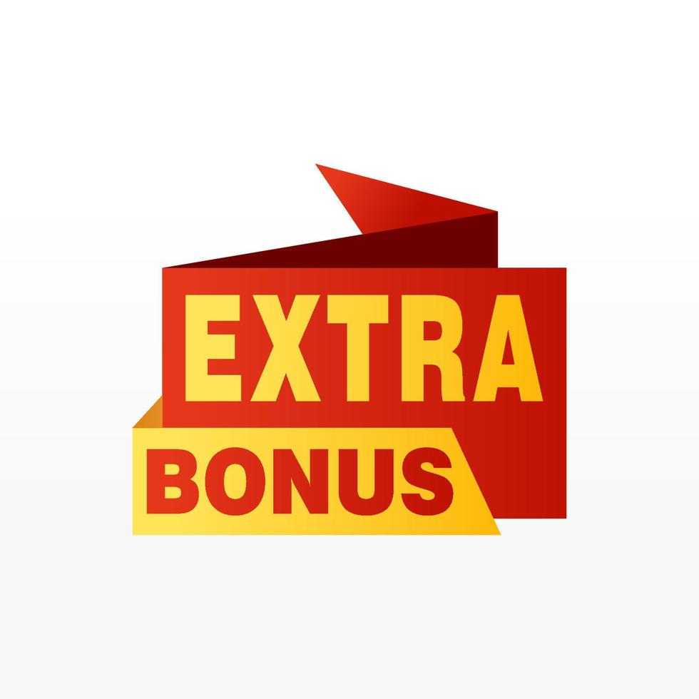 Vector Illustration Red Extra Bonus Label. Modern Web Banner Element
