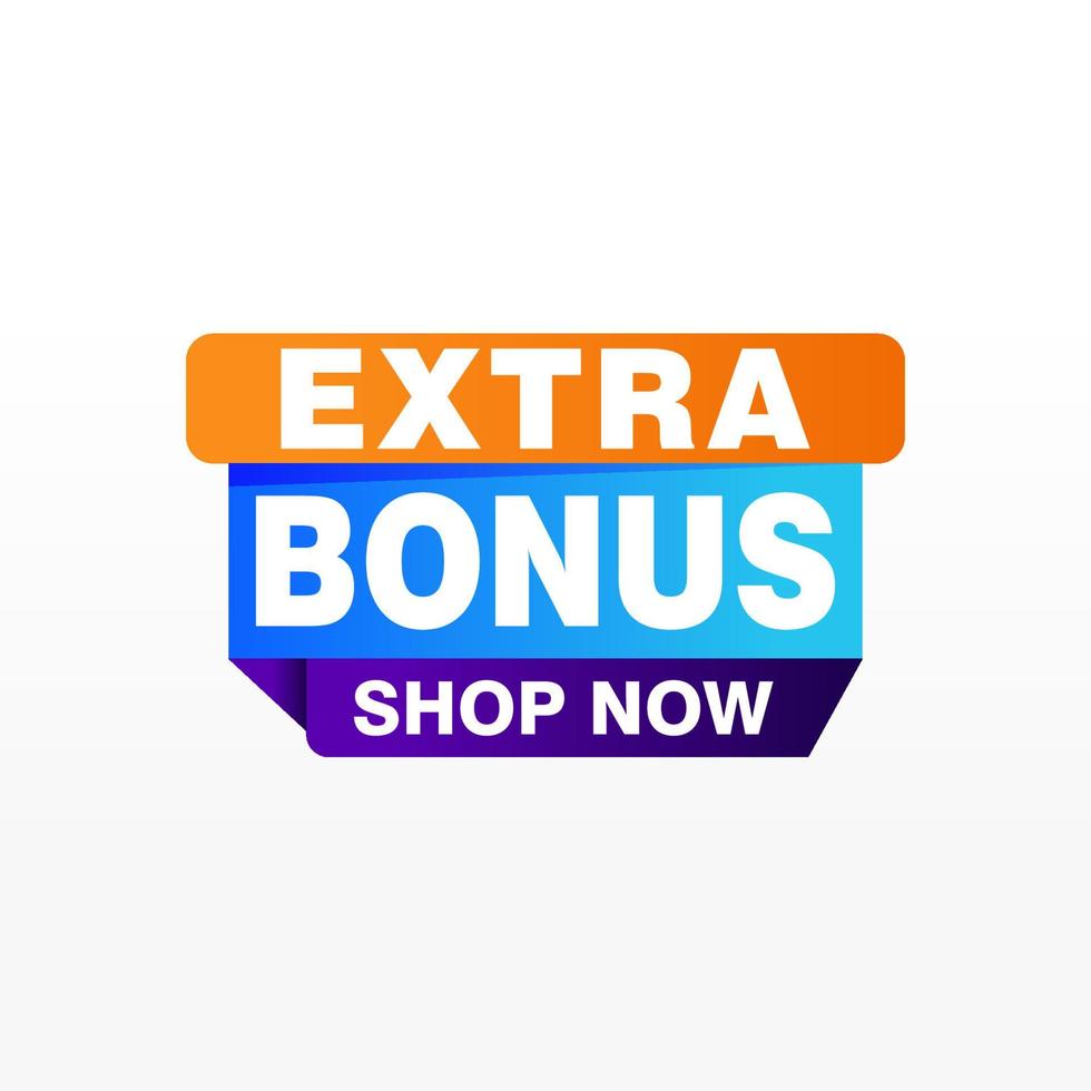 Vector Illustration Red Extra Bonus Label. Modern Web Banner Element
