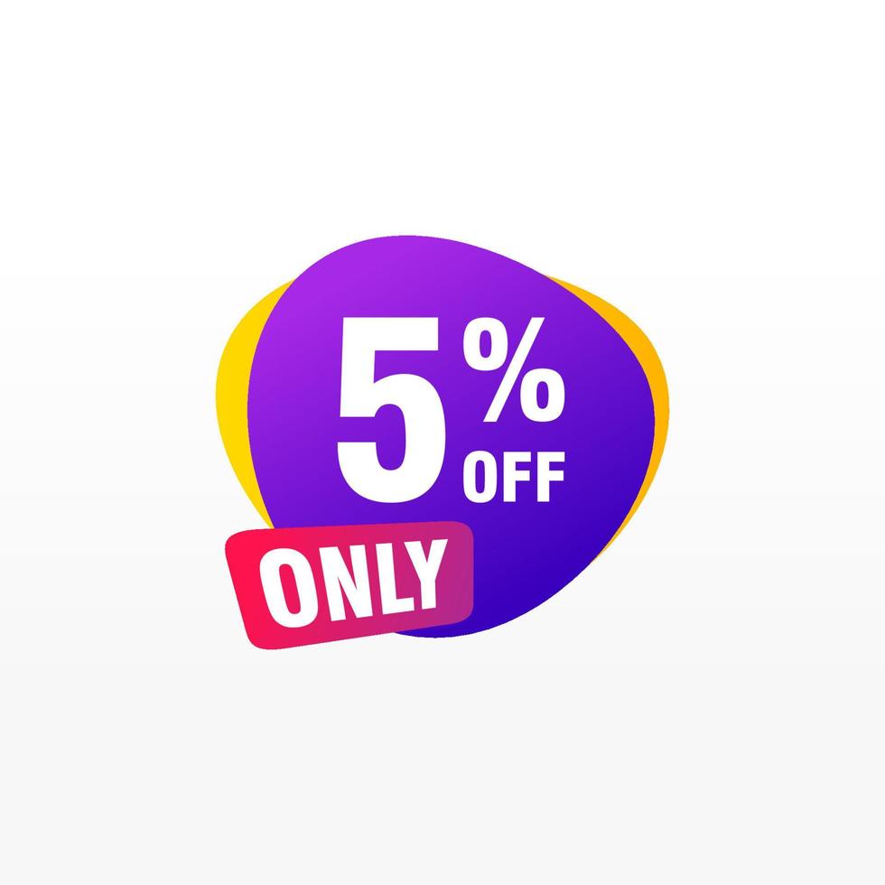 5 discount, Sales Vector badges for Labels, , Stickers, Banners, Tags, Web Stickers, New offer. Discount origami sign banner.