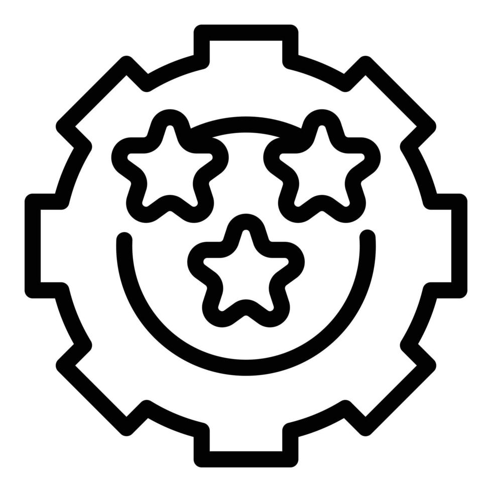 Gear effect icon outline vector. Face people vector