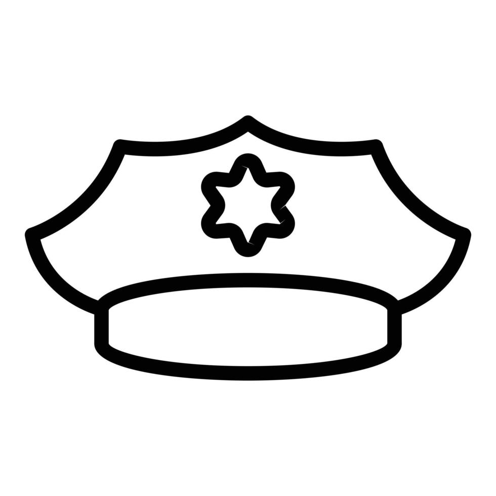 vector de contorno de icono de tapa de oficial de policía. chico de la carretera