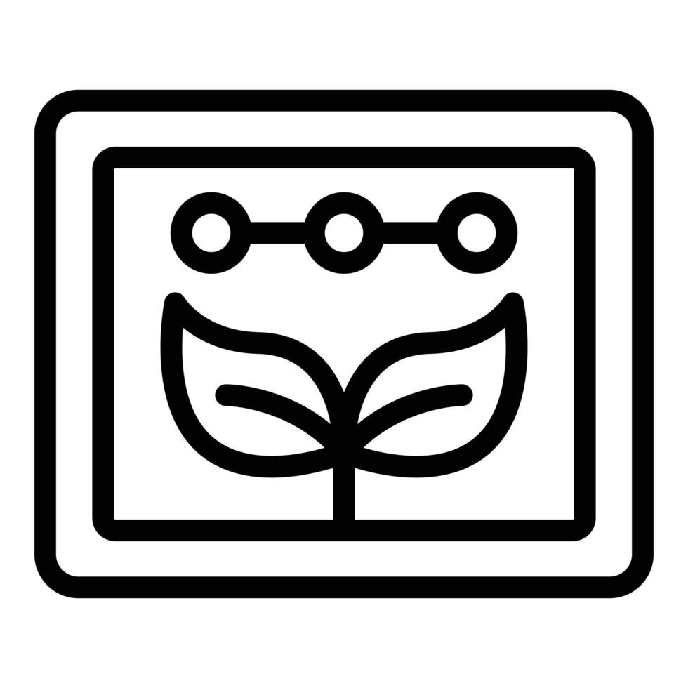Eco monitor icon outline vector. Leaf tech vector