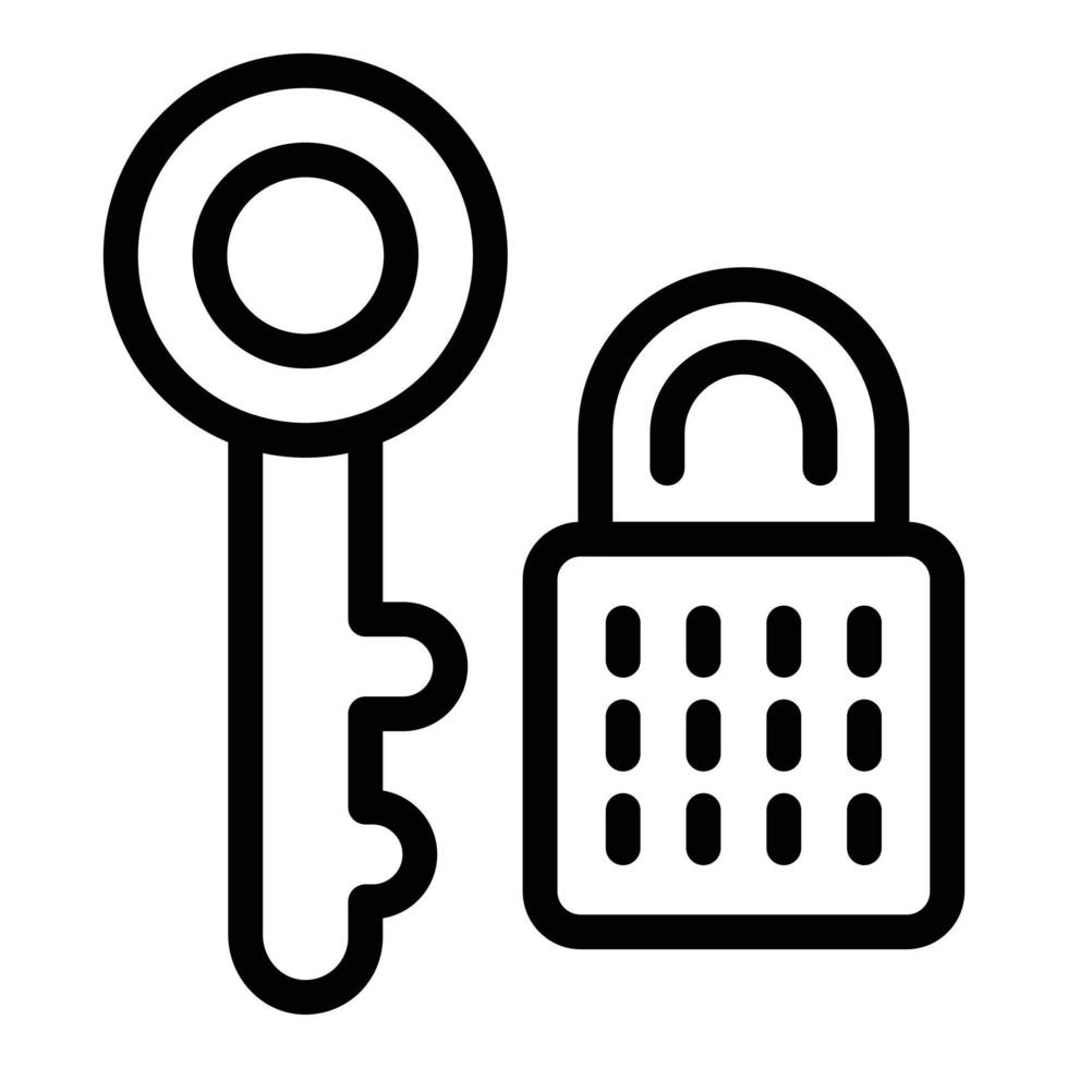 Lock key vpn icon outline vector. Data access vector