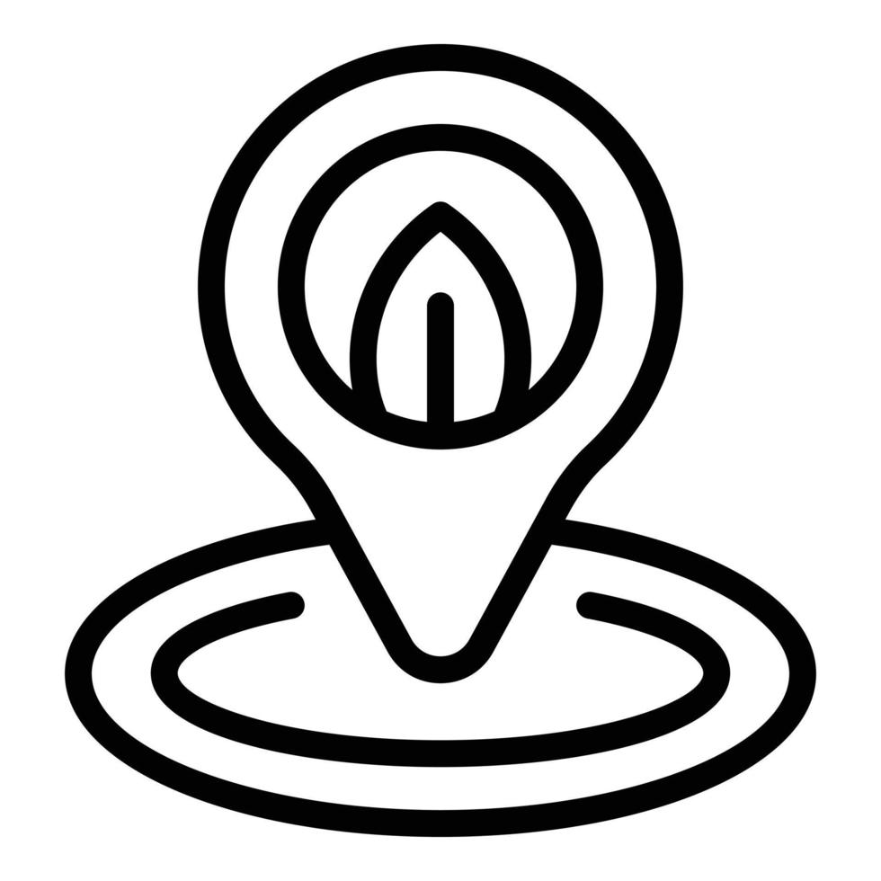 Eco plant location icon outline vector. Leaf tech vector