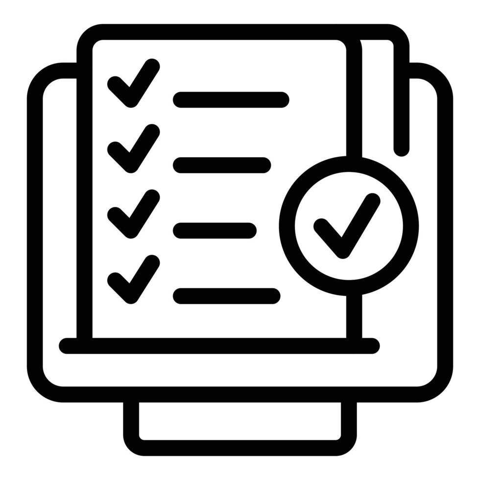 vector de contorno de icono de documento de monitor. préstamo de crédito