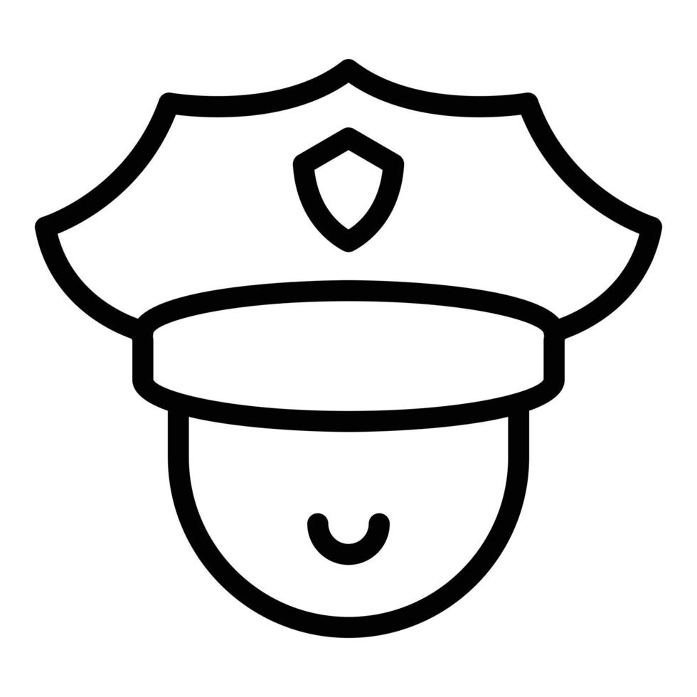 vector de contorno de icono de oficial de policía. policía de seguridad