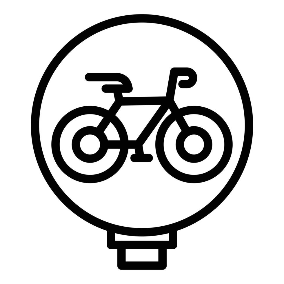 vector de contorno de icono de señal de carretera de bicicleta. compartir transporte