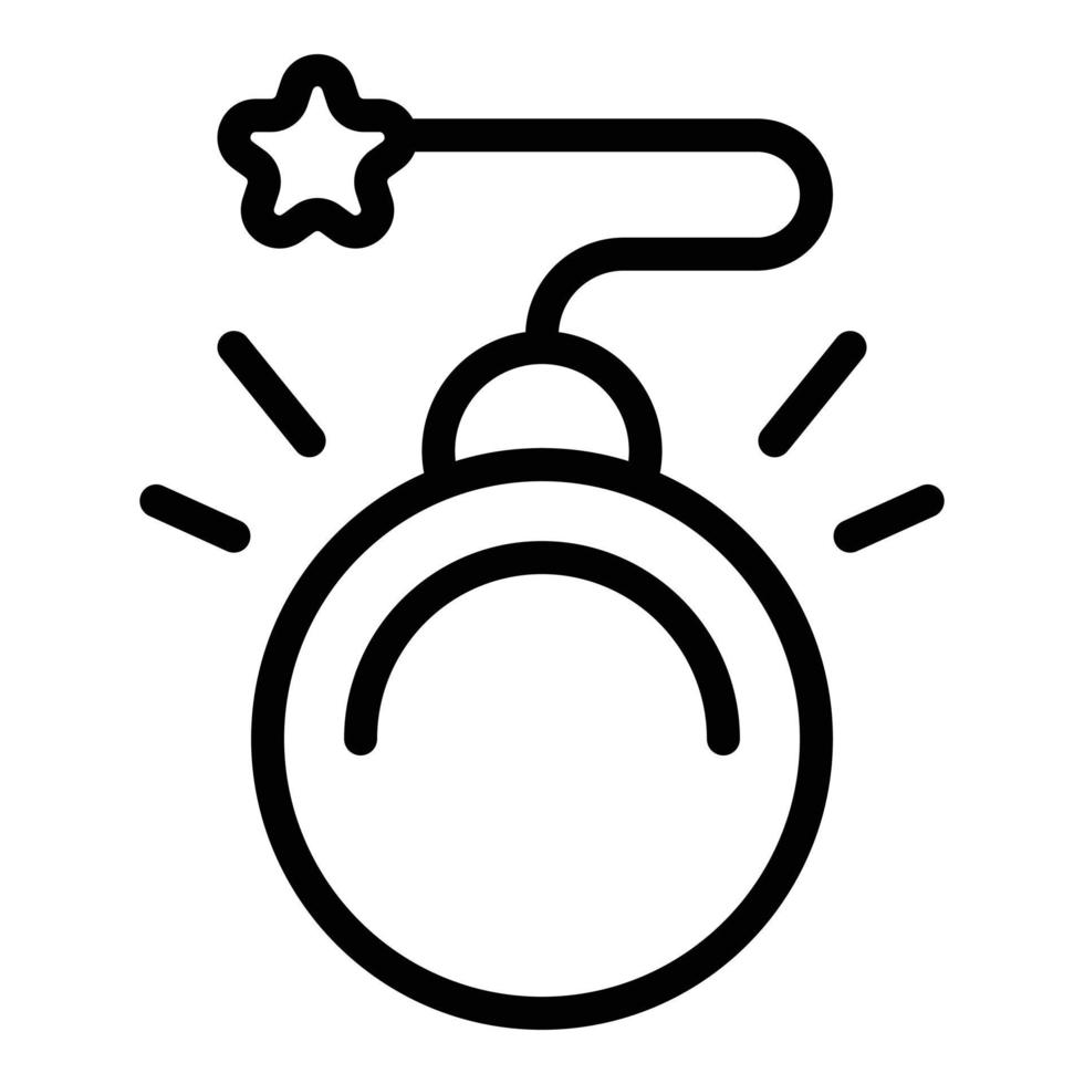 Bomb fun icon outline vector. Happy face vector