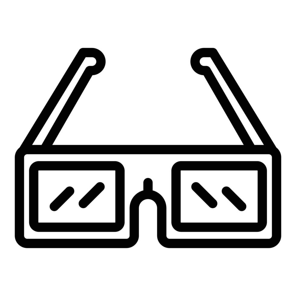 vector de contorno de icono de gafas de cine. conducción automática