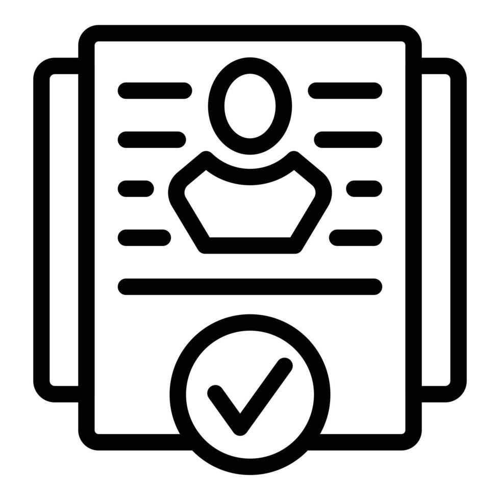 Approved form icon outline vector. Loan credit vector